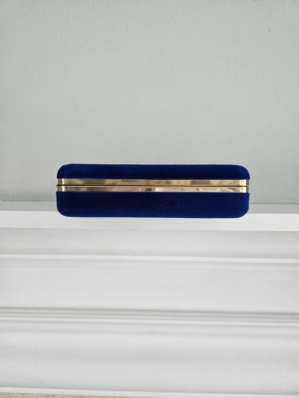 Vintage Mele Hard Shell Royal Blue Velvet Jewelry Presentation Travel Organizer